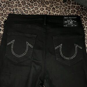 True Religion Black Denim jeans with rhinestones